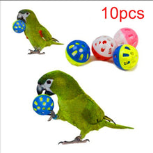 Load image into Gallery viewer, 10pcs Pet Parrot Toy Colorful Hollow Rolling Bell Ball Bird Toy Parakeet Cockatiel Parrot Chew Cage Fun Toys