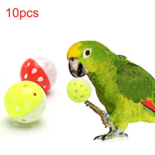 Load image into Gallery viewer, 10pcs Pet Parrot Toy Colorful Hollow Rolling Bell Ball Bird Toy Parakeet Cockatiel Parrot Chew Cage Fun Toys