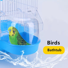 Load image into Gallery viewer, 1Pcs Plastic Bird Water Bath Box Bathtub Shower Box Case Parrot for Parakeet Finch Pet Cage Hanging Bowl Birdbath Bird Supplies
