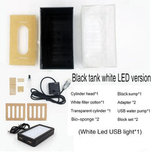 Load image into Gallery viewer, Mini Plastic Fish Tank Portable Desktop Aquaponic Aquarium Betta Bowl with Water Filtration Quiet Air Pump for Deco
